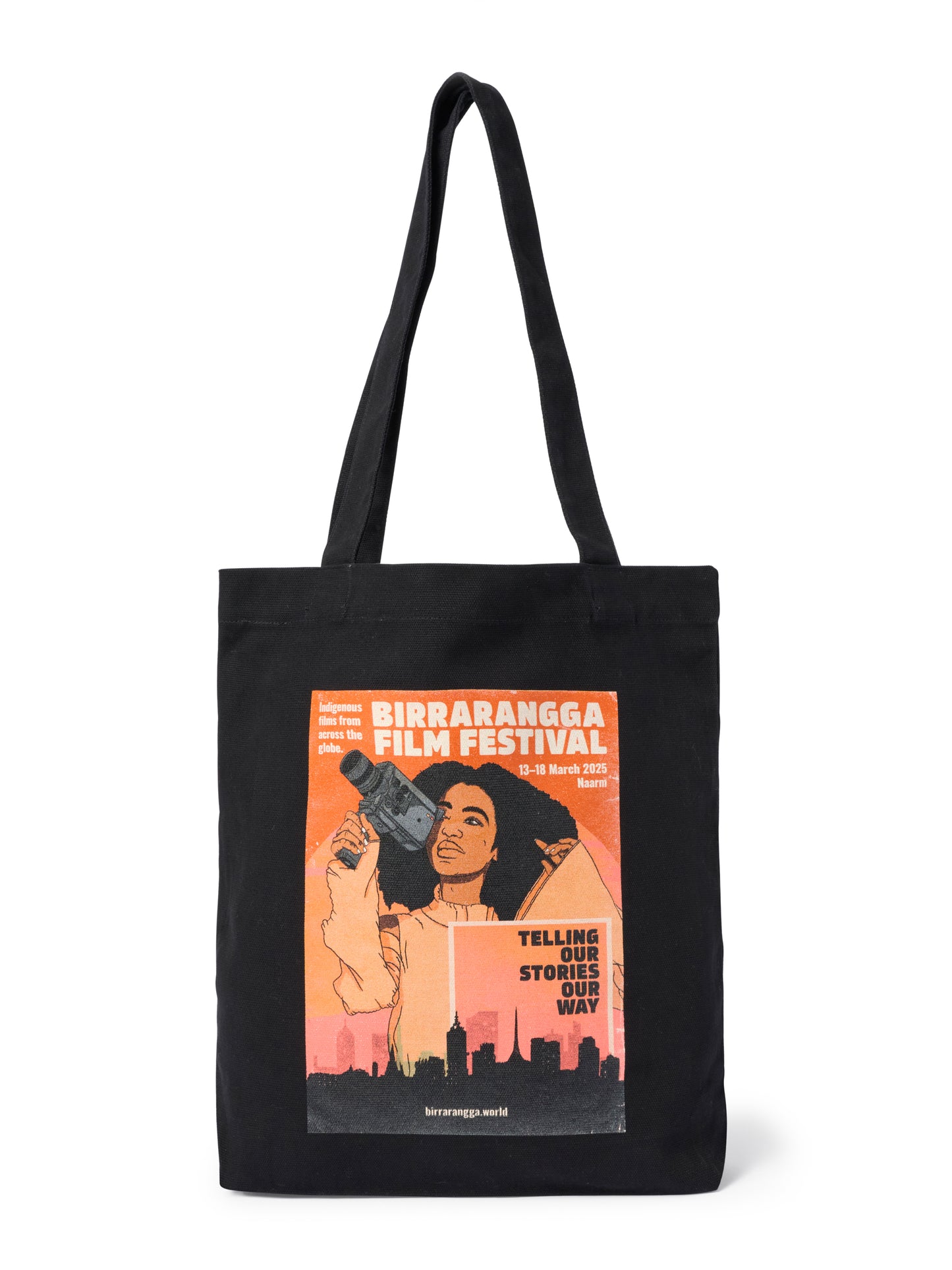 Black Tote Bag with Artwork