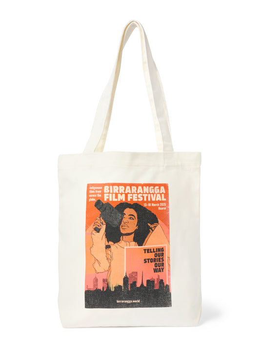 Cream Tote Bag with Artwork